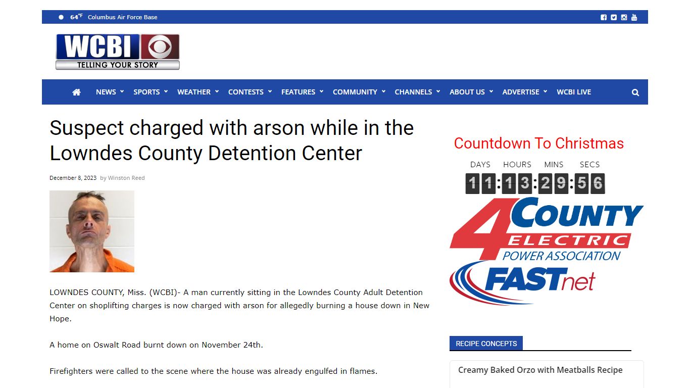 Suspect charged with arson while in the Lowndes County ... - WCBI TV