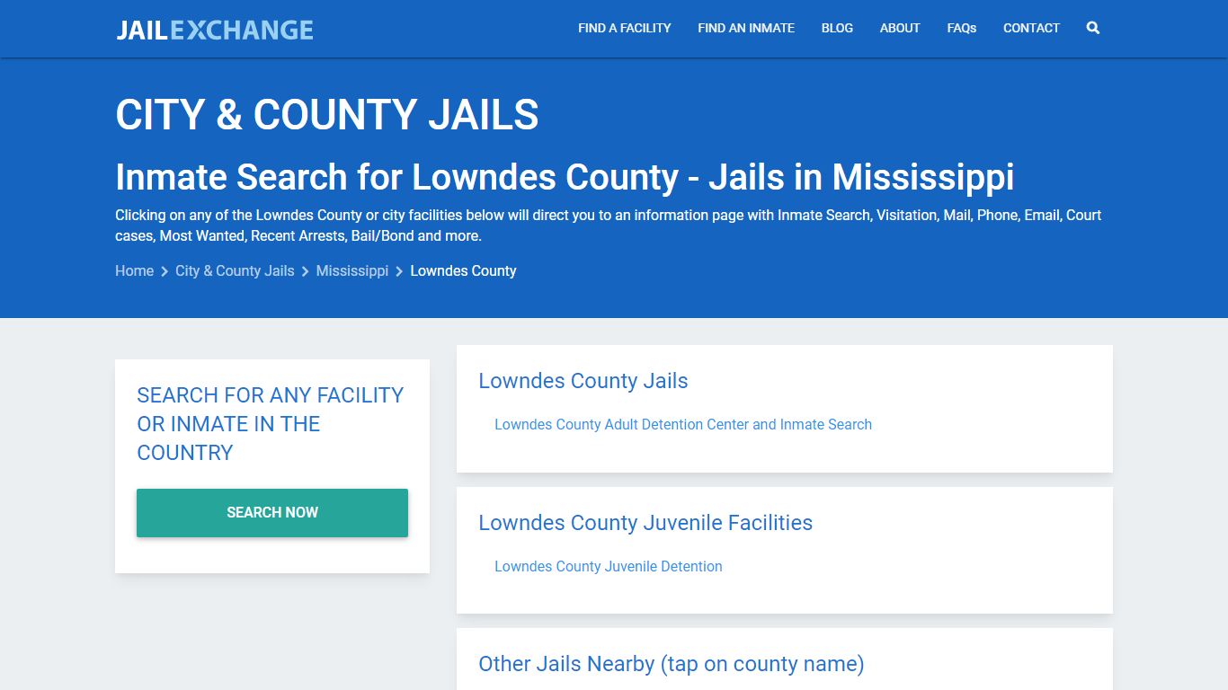 Inmate Search for Lowndes County | Jails in Mississippi - Jail Exchange
